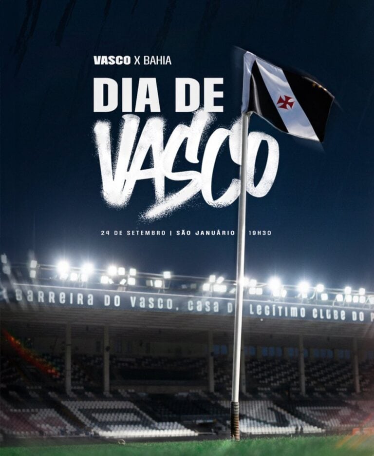 Vasco x Bahia bandeira no estádio.
