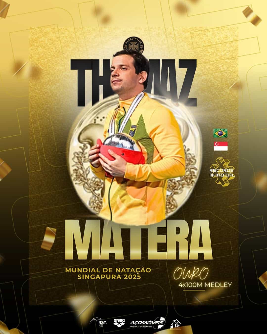 Recorde de tiro com medalha de ouro.