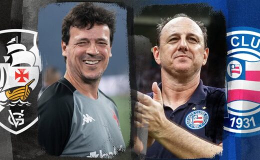 Futebolistas do Vasco com logotipo do clube ao fundo.