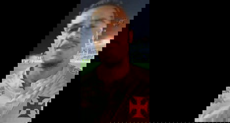 Jogador Vasco na comemoração.