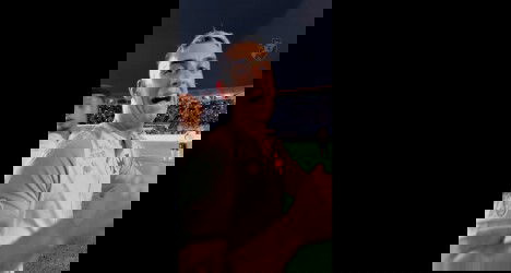 Jogador comemorando na vitória do Vasco.