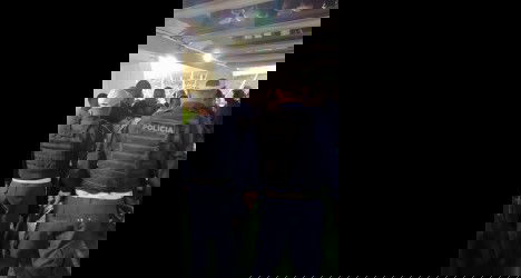 Policiais em ação durante evento do Vasco.