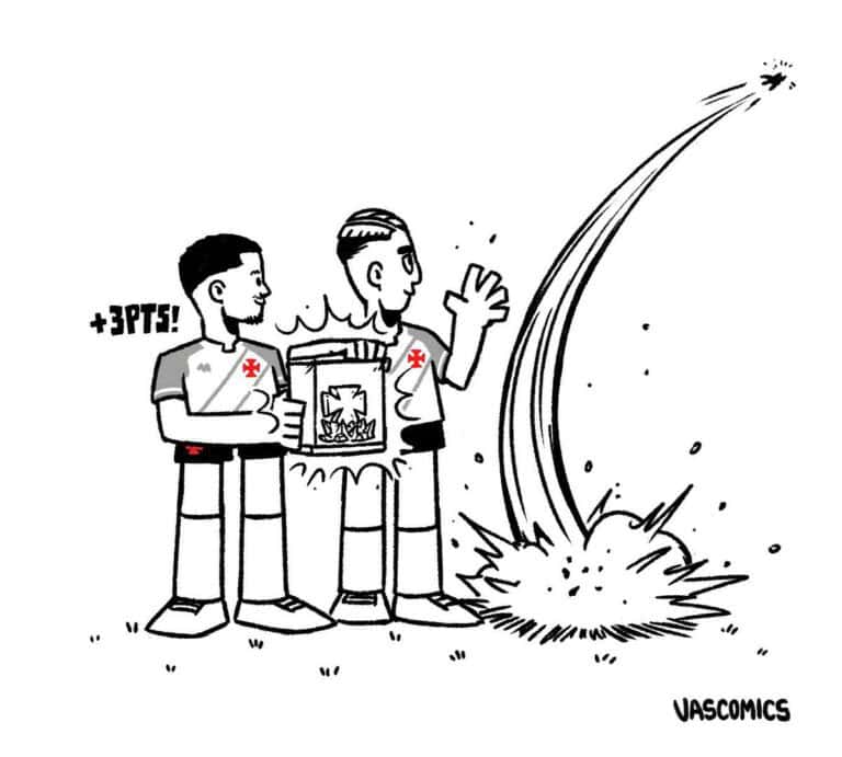 Vasco torcedores comemorando com foguete de papel.