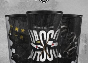 Campeonato brasileiro Vasco Cruzeiro em copo personalizado.