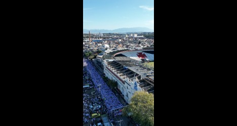 Torcida do Vasco em festa no estádio São Januário.