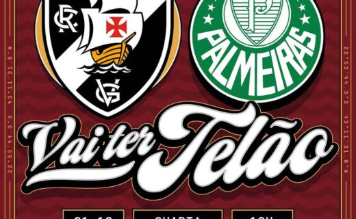 Vasco da Gama e Palmeiras em logotipos de campeonato de futebol.