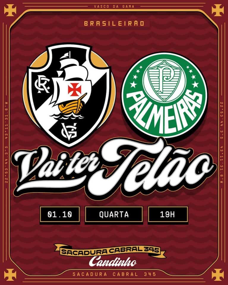 Vasco da Gama e Palmeiras em logotipos de campeonato de futebol.