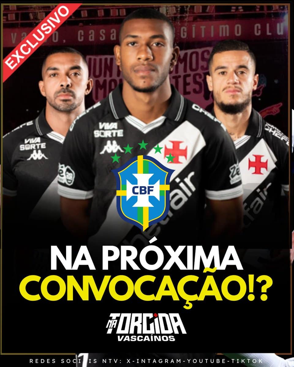 Jogadores do Vasco com uniforme preto, frente, com o escudo da seleção brasileira.