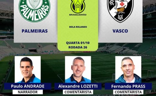 Palmeiras e Vasco enfrentam-se na rodada 26 do Brasileirão 2025.