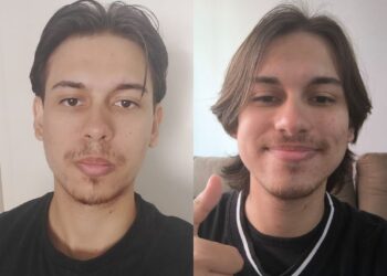 Vasco jovem antes e depois de mudança de visual.