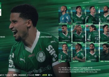 Botafogo e Palmeiras em uniforme de jogadores.