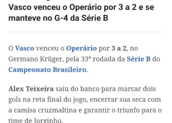 Gole do Alex Teixeira no clássico Vasco x Operário.
