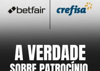 Betfair e crefisa logos ao lado, com fundo cinza; Logotipos de empresas de apostas e pagamento no centro da imagem.