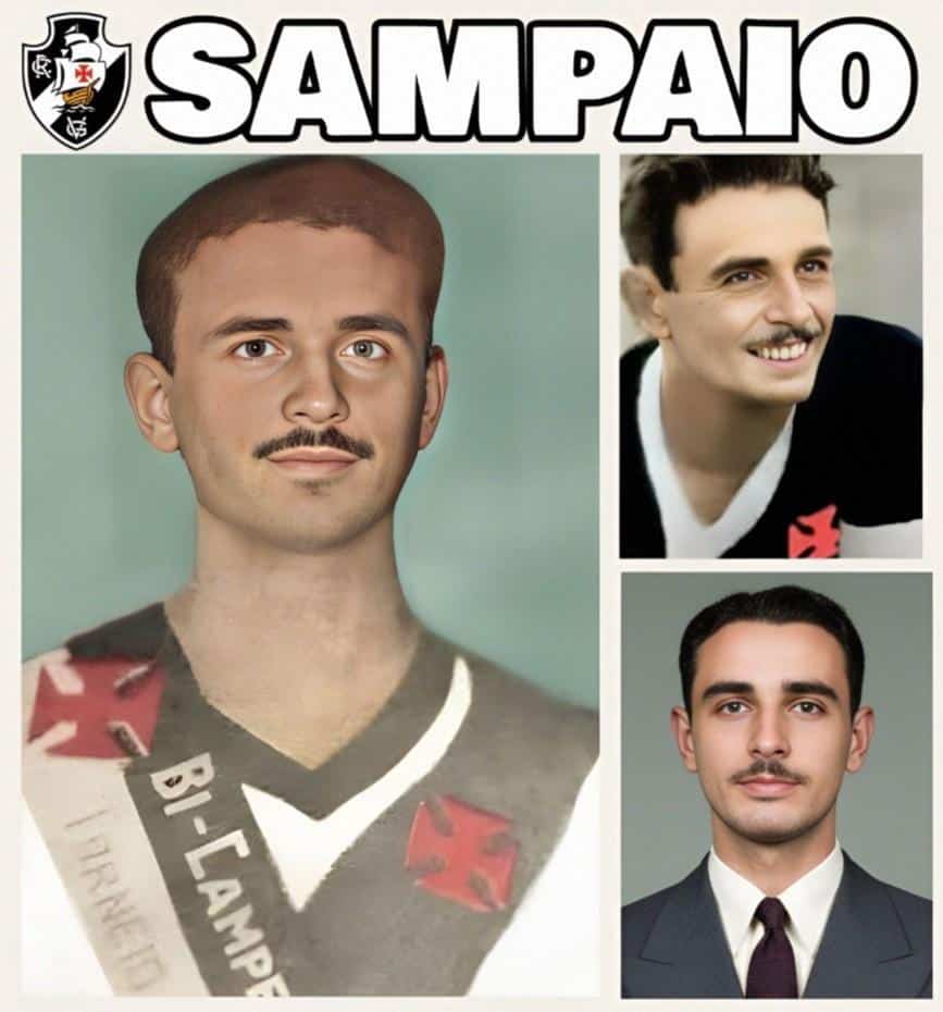 Sampaio, torcida do Vasco, homenagem, jogadores históricos, camisa do time.