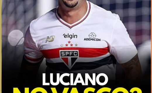 Luciano em uniforme do São Paulo Futebol Clube sorrindo.