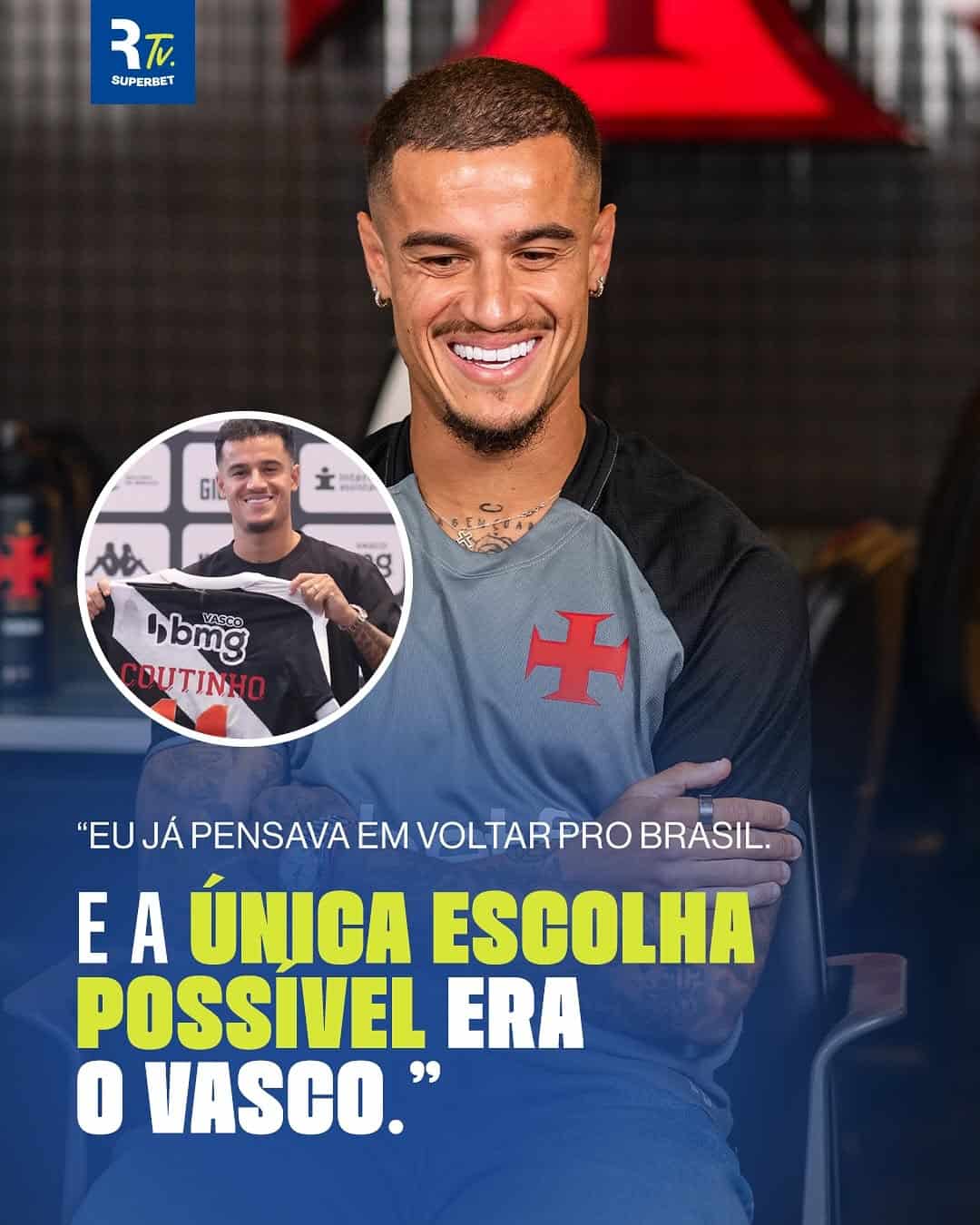 Vasco cuff in jersey and player smiling.