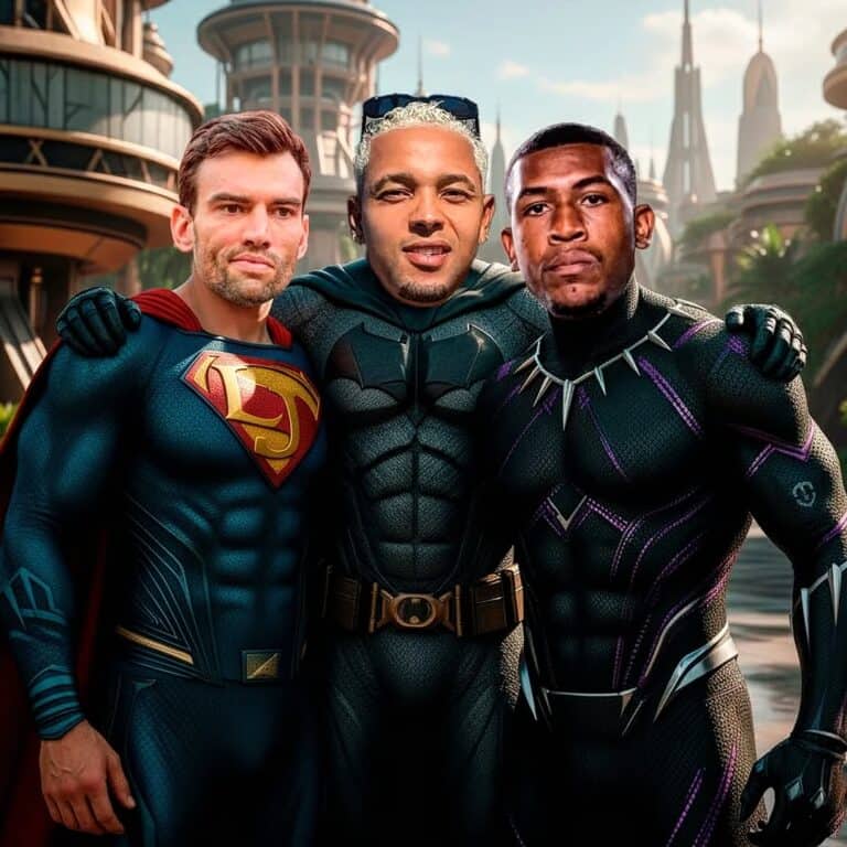 Vasco e personagens de Pantera Negra juntos.