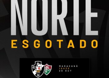 Norte esgotado, mensagem de aviso sobre venda de ingressos.