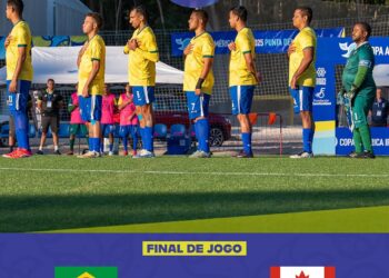 Copa América FCPE 2025, time de futebol em uniforme amarelo.