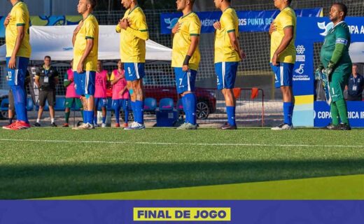 Copa América FCPE 2025, time de futebol em uniforme amarelo.