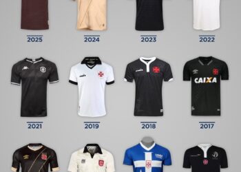Camisas do Vasco da Gama ao longo dos anos.
