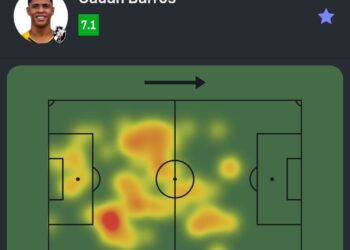 Pasta de calor do campo de futebol com marcações.