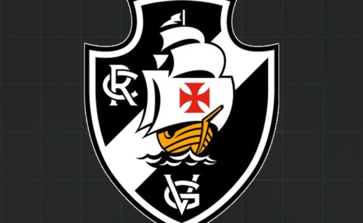 Escudo do Vasco com navio e cruz vermelha.