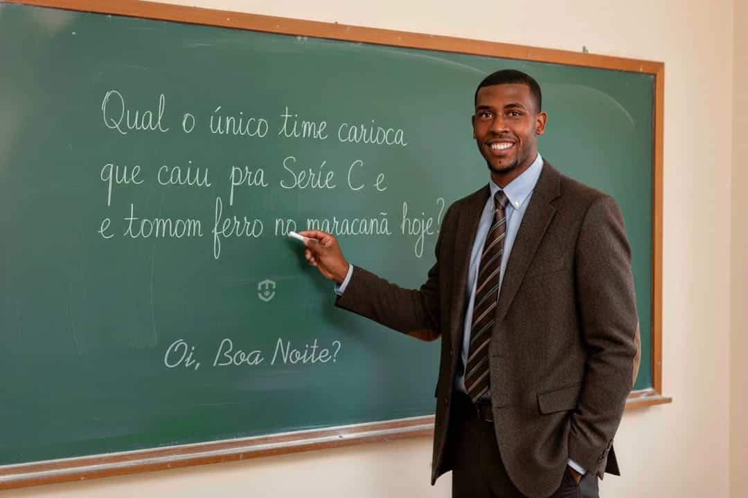 Homem de terno escrevendo na lousa.