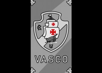 Escudo do Vasco da Gama em preto e branco.