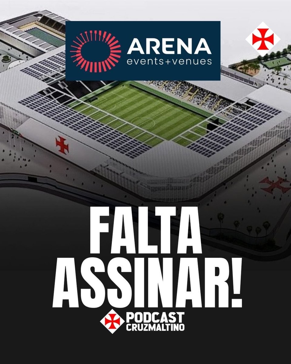 20251024-153832-1-1-1-1 Arena Cruzmaltino, estádio do Vasco da Gama, visto de cima com logotipo e texto.