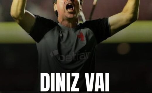 Diniz vai comemorar vitória em campo do Vasco.