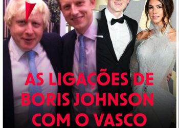 Boris Johnson com pessoas em evento formal.