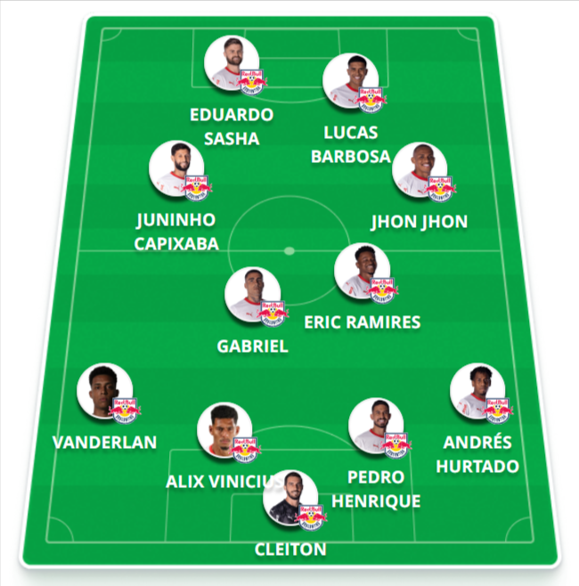 20251026-105733-1 Jogadores do time do Vasco em campo com logo do Red Bull.