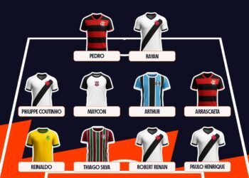 Camisas de times do Flamengo e do Vasco; seleção de outubro.
