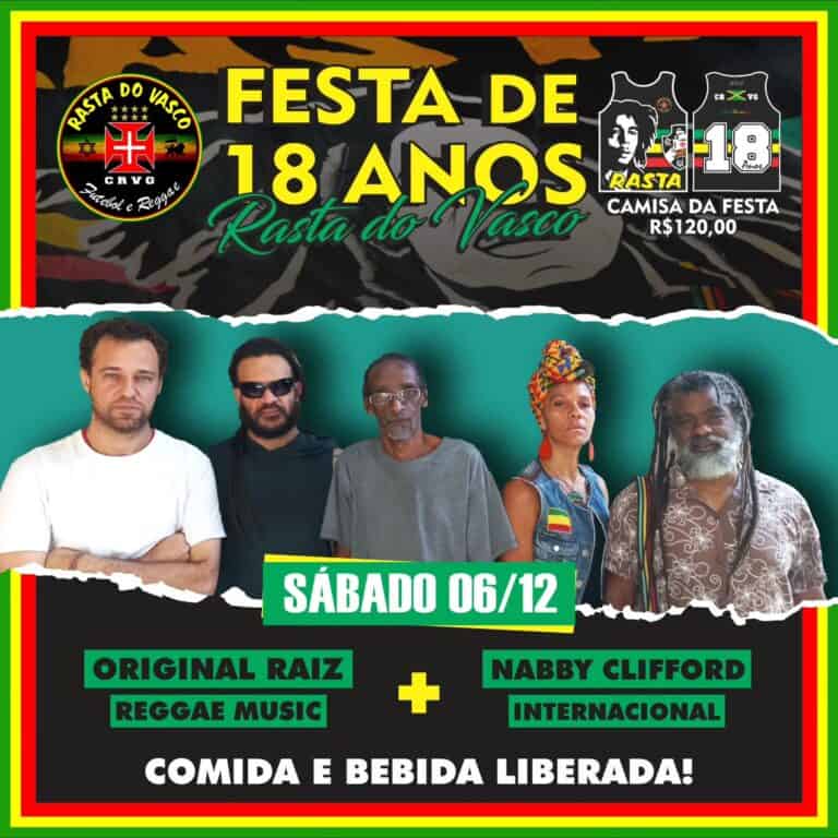 Festa de 18 anos do Vasco com membros do grupo Rasta.