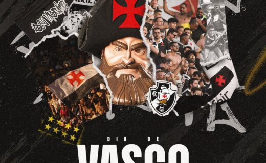 Vasco da Gama comemorando com torcedores no estádio.