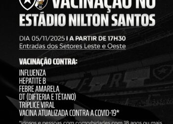 Vacinação no estádio Nilton Santos.
