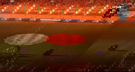 Luzes e efeito visual no estádio do Vasco.