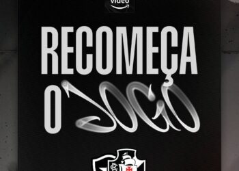 Recomendações do Vasco na Amazon Prime Video, destaque para o logo do Vasco e a mensagem "Recomeça o Vasco" em fundo preto com detalhes em branco e laranja.