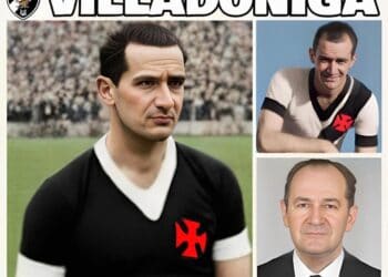 Villaronga vestido com uniforme do Vasco, em campo.