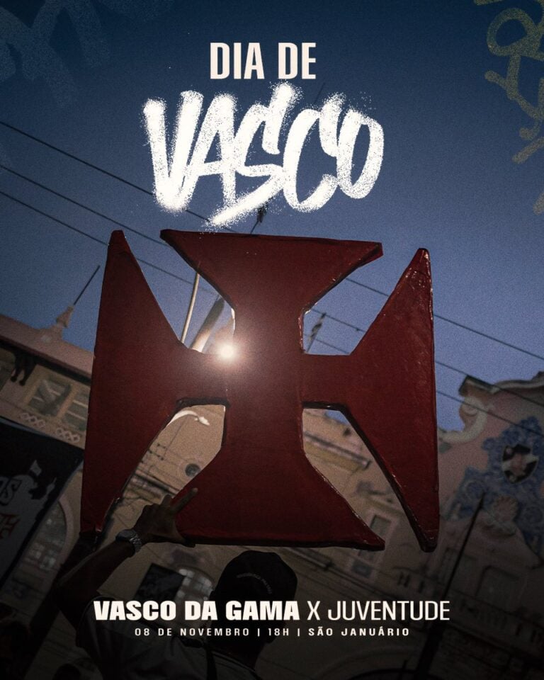 Vasco da Gama símbolo vermelho em destaque.