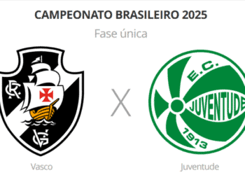 Vasco e Juventude camisetas em destaque na partida 2025.