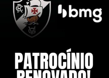 Escudo do Vasco com logo do patrocinador BMG ao lado.
