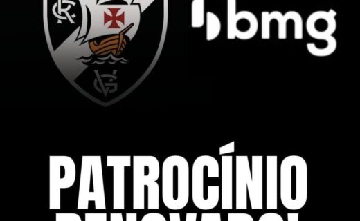 Escudo do Vasco com logo do patrocinador BMG ao lado.