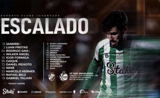 ESCALADO DO VASCO EM JOGO DE FUTEBOL.