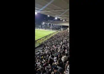 Torcida do Vasco animada no estádio.