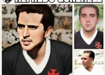 Alfredo González usando uniforme do Vasco.