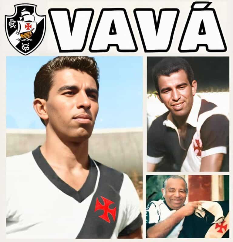 Vascares com camiseta do Vasco, retratos históricos e atuais.