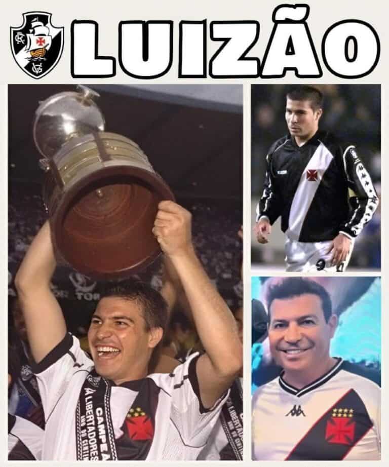Luizão com taça de vitória.