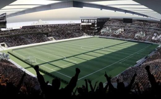 Estádio do Vasco da Gama com torcida em festa.